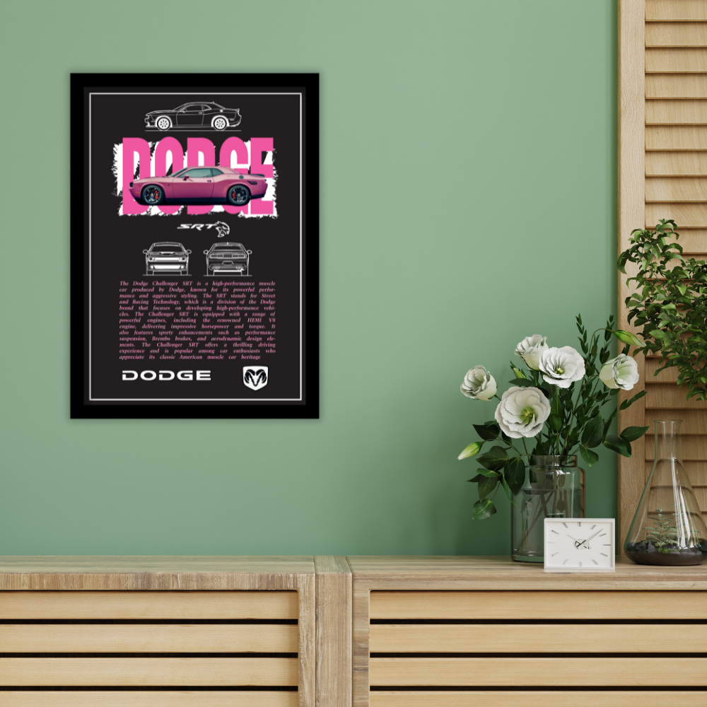 DODGE CHALLENGER SRT - Framed Car Poster