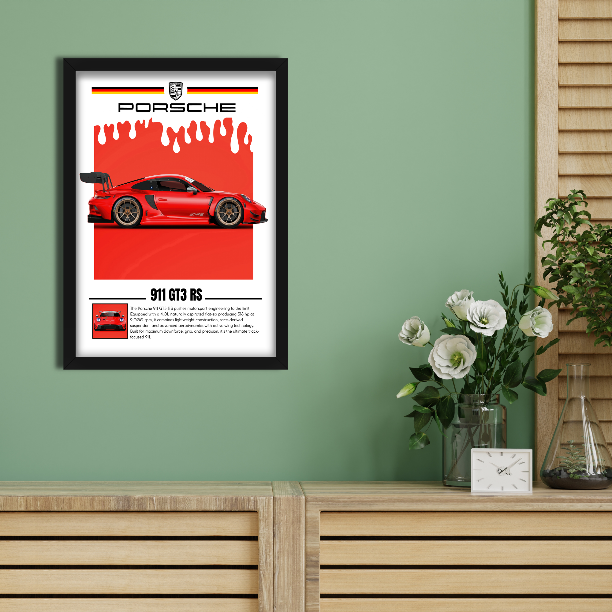 911 GT3 RS -1 - Framed Car Poster