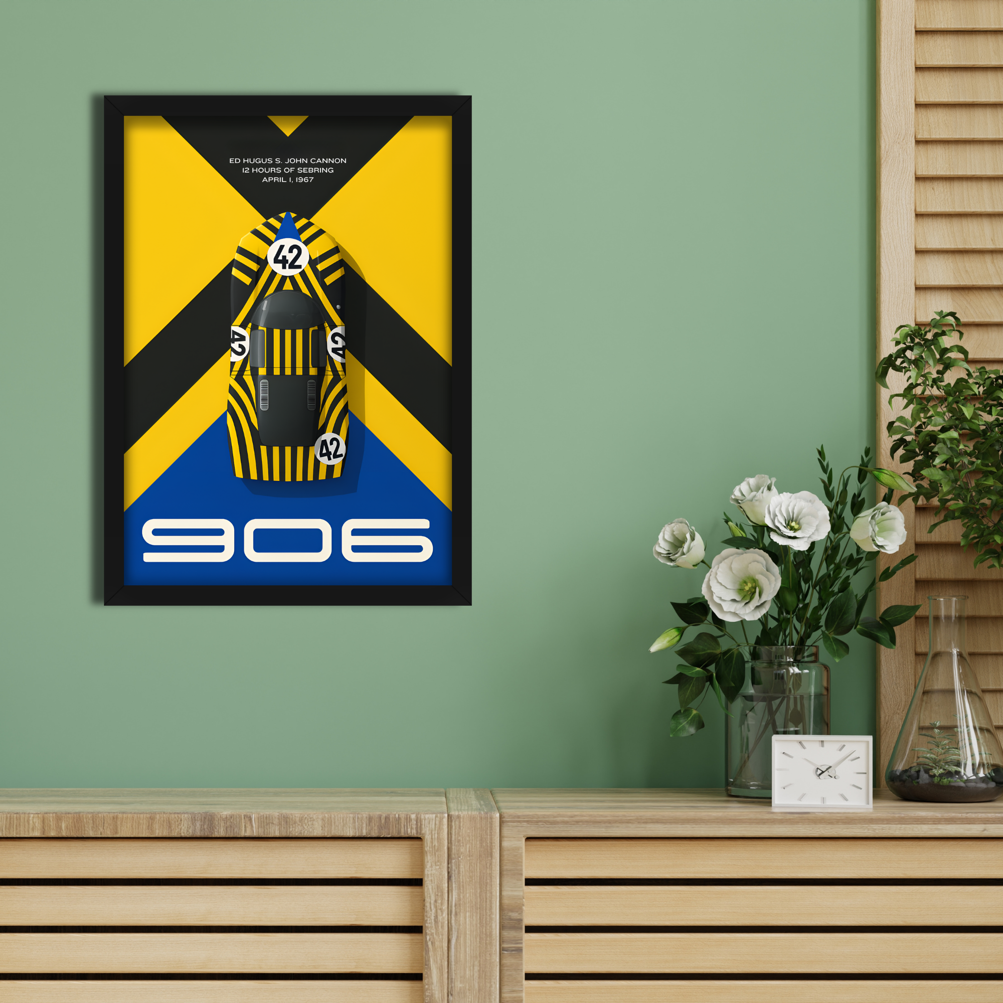 PORSCHE 906 CARRERA 6 - Framed Car Poster