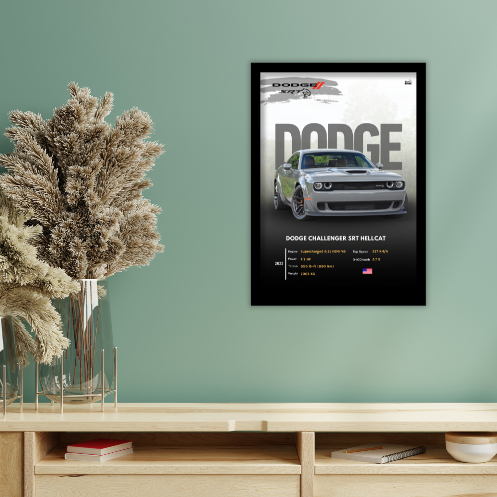 DODGE CHALLENGER SRT - Framed Car Poster