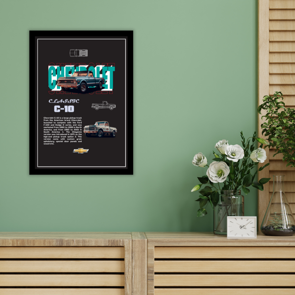 CHEVROLET CLASSIC C-10 V1 - Framed Car Poster