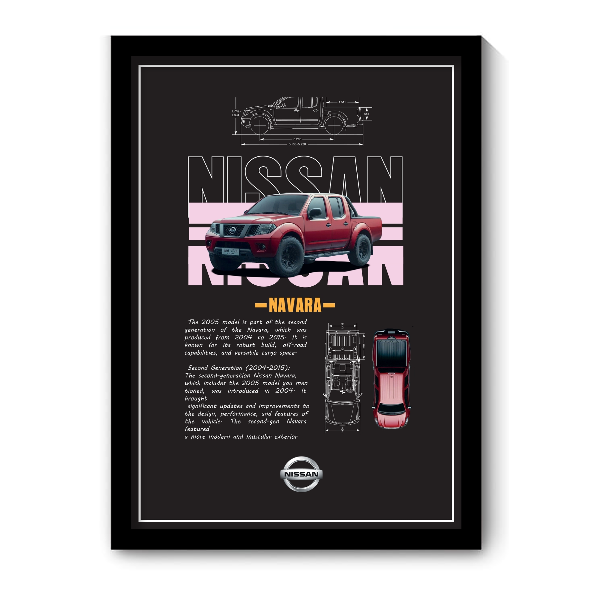 NISSAN NAVARA 2005 V1 - Framed Car Poster