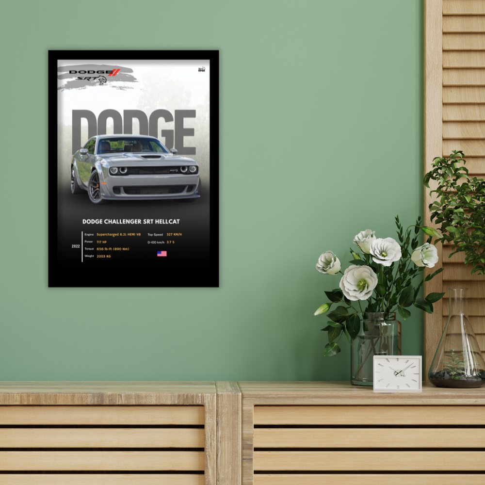 DODGE CHALLENGER SRT - Framed Car Poster
