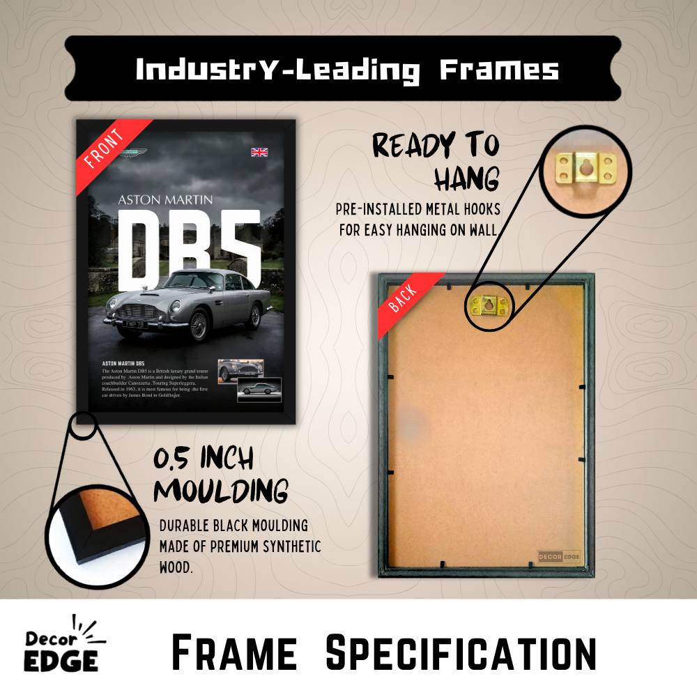 ASTON MARTIN DB5 - Framed Car Poster