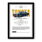 TOYOTA CORONA 1970 V2 - Framed Car Poster