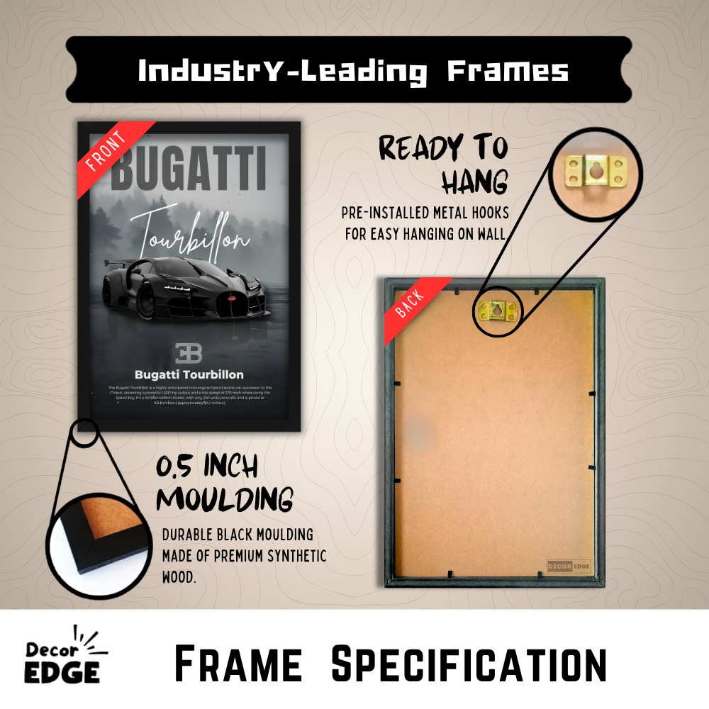 BUGATTI TOURBILLON - Framed Car Poster