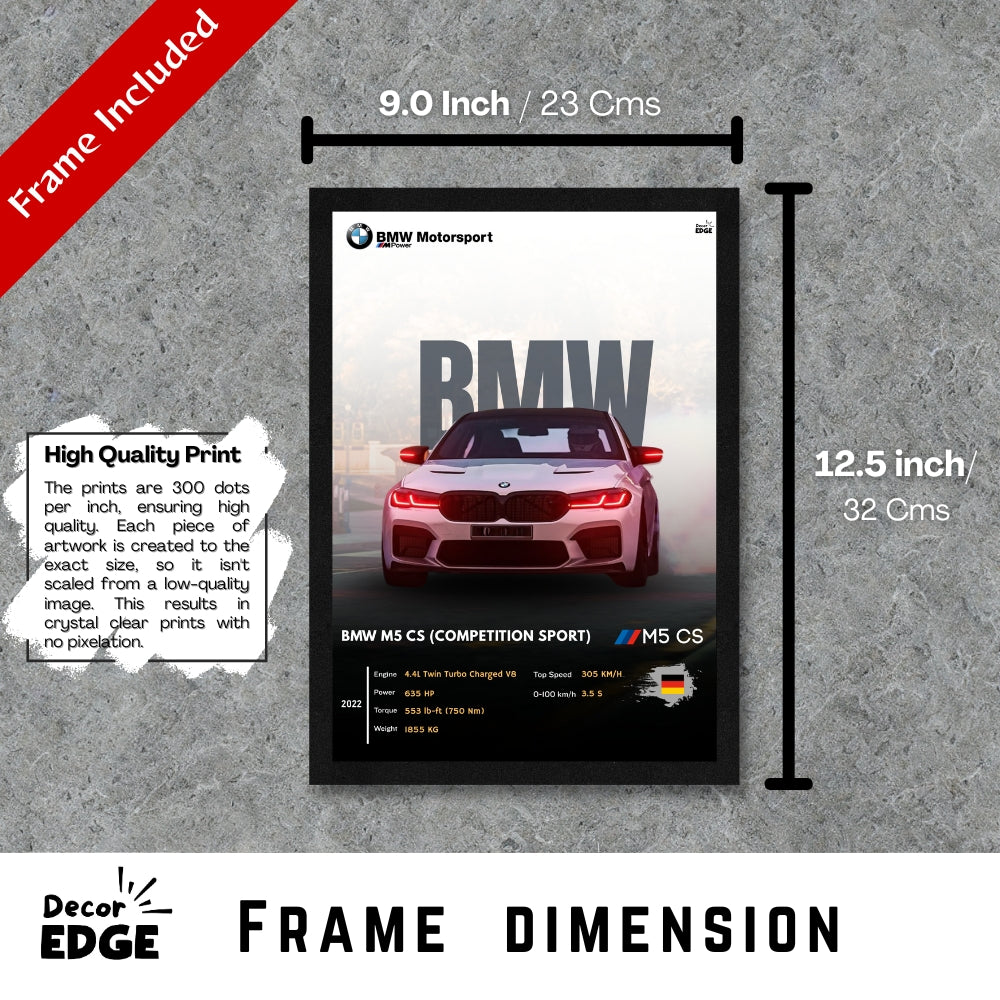 BMW M5 CS - Framed Car Poster