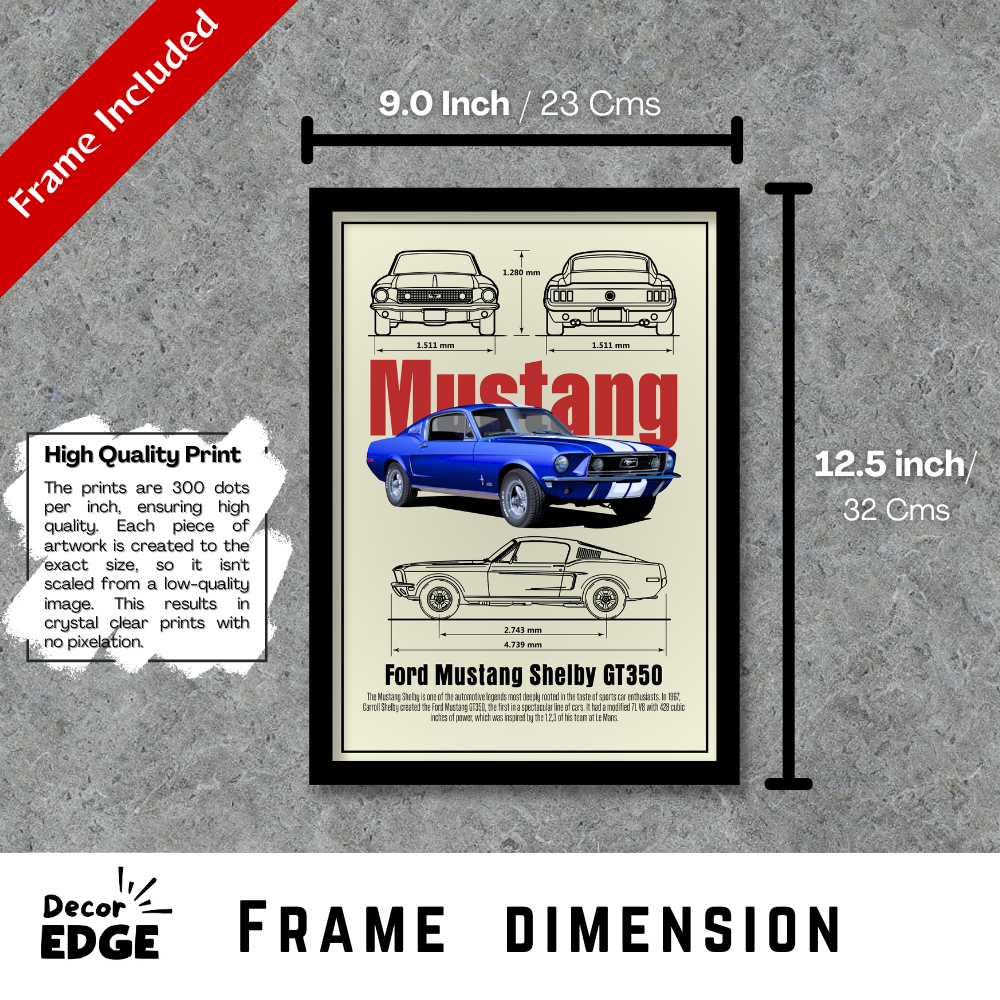 MUSTANG SHELBY GT350 - Framed Car Poster