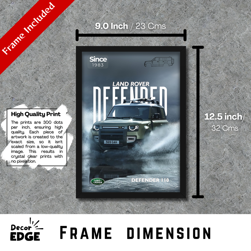 LAND ROVER DEFENDER - Framed Car Poster