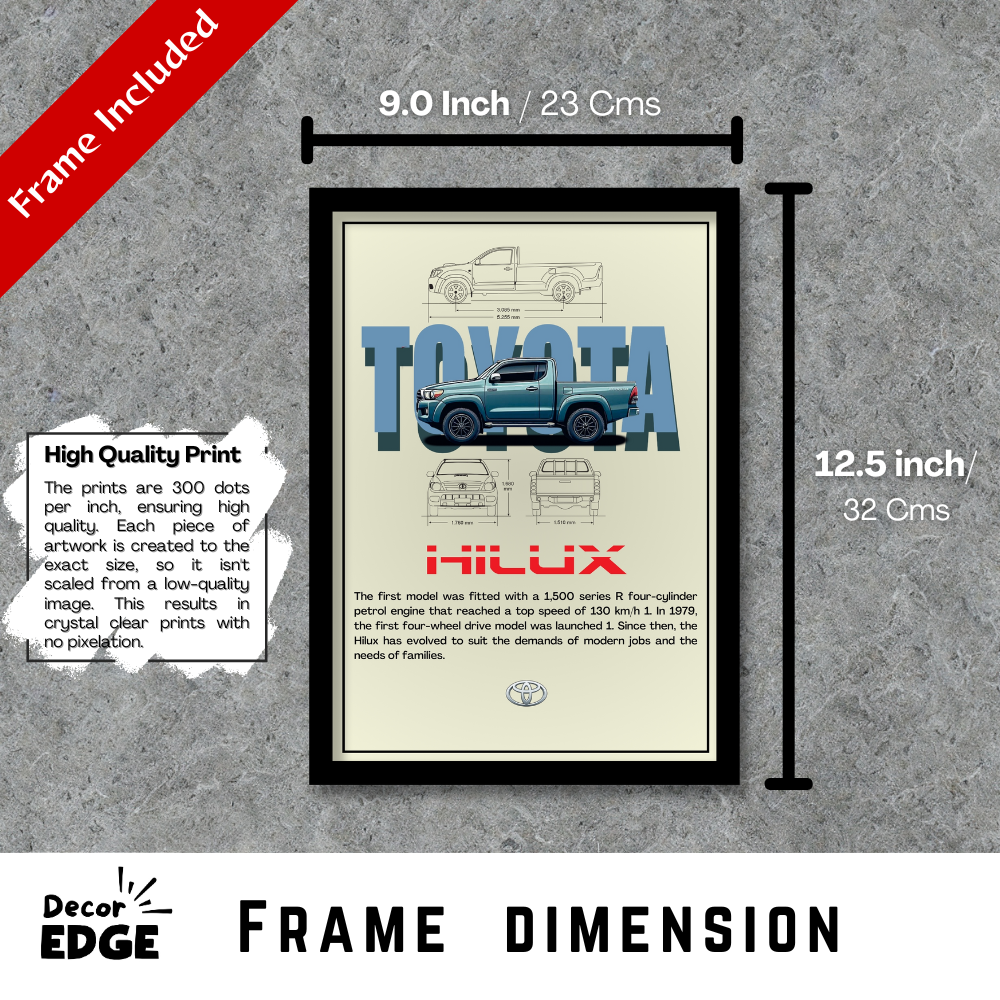 TOYOTA HILUX - Framed Car Poster