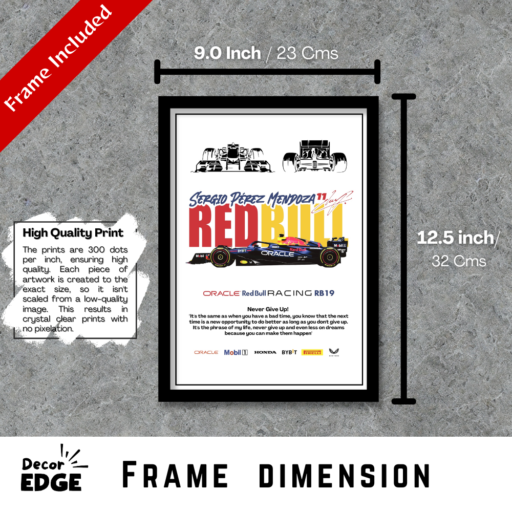 ORACLE REDBULL RACING RB19 - Framed Car Poster