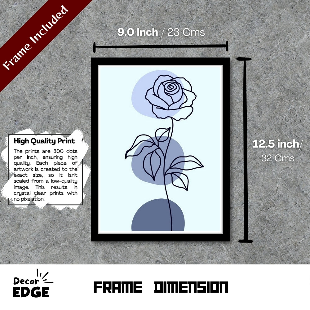 BLUE ROSE - Framed Abstract Poster