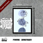BLUE ROSE - Framed Abstract Poster