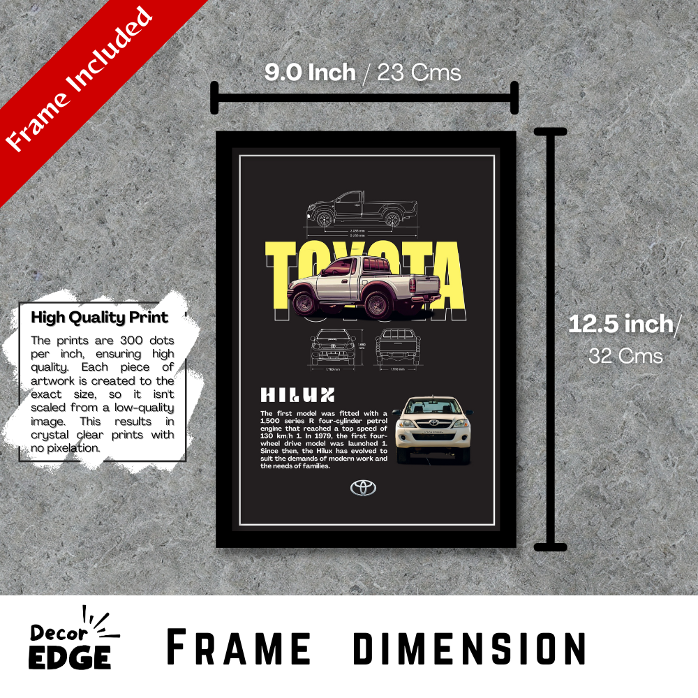TOYOTA HILUX V1 - Framed Car Poster