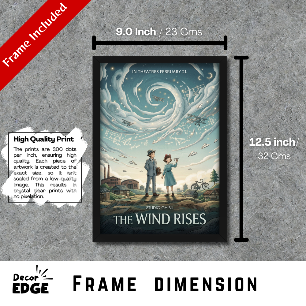 THE WIND RISES- Framed Ghibli Anime Poster