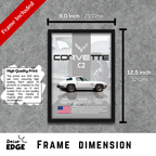 CORVETTE C2 - Framed Car Poster