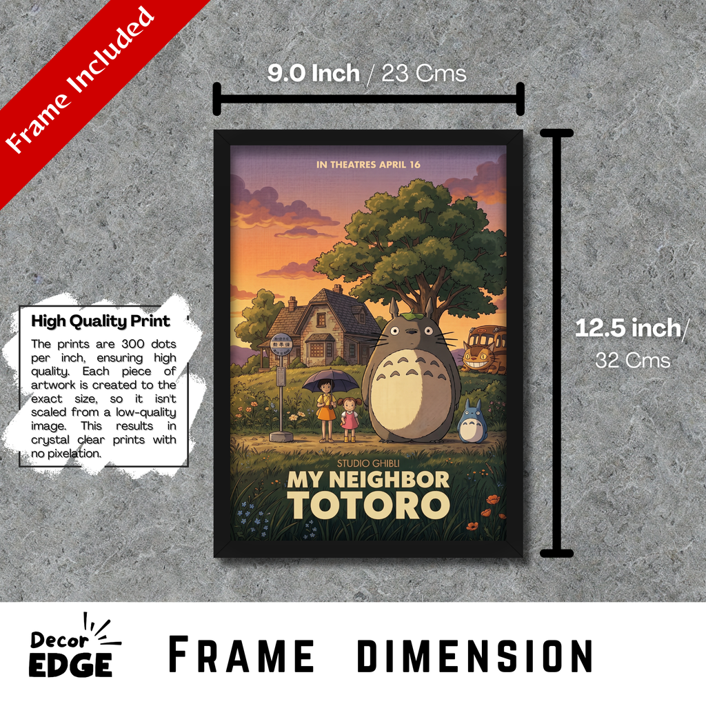 MY NEIGHBOUR TOTORO- Framed Ghibli Anime Poster