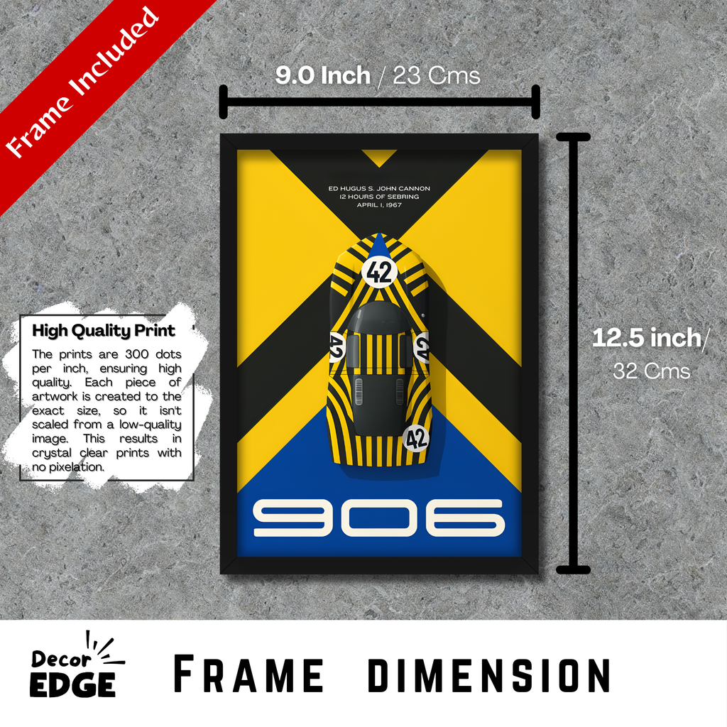 PORSCHE 906 CARRERA 6 - Framed Car Poster