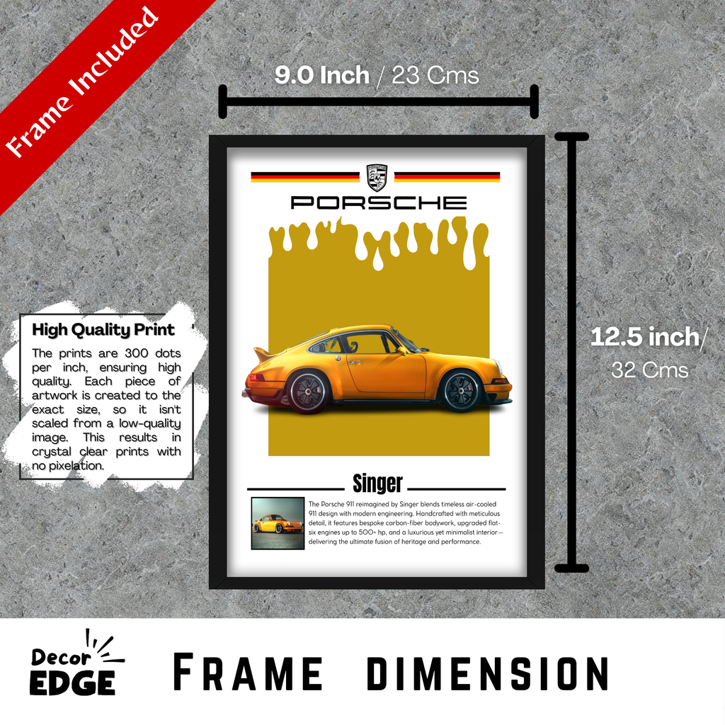 SINGER - Framed Car Poster
