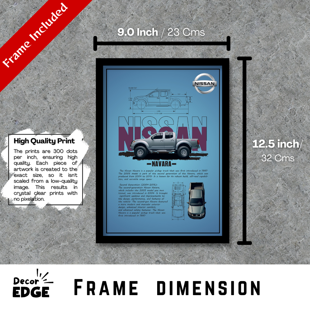 NISSAN NAVARA 2005 - Framed Car Poster