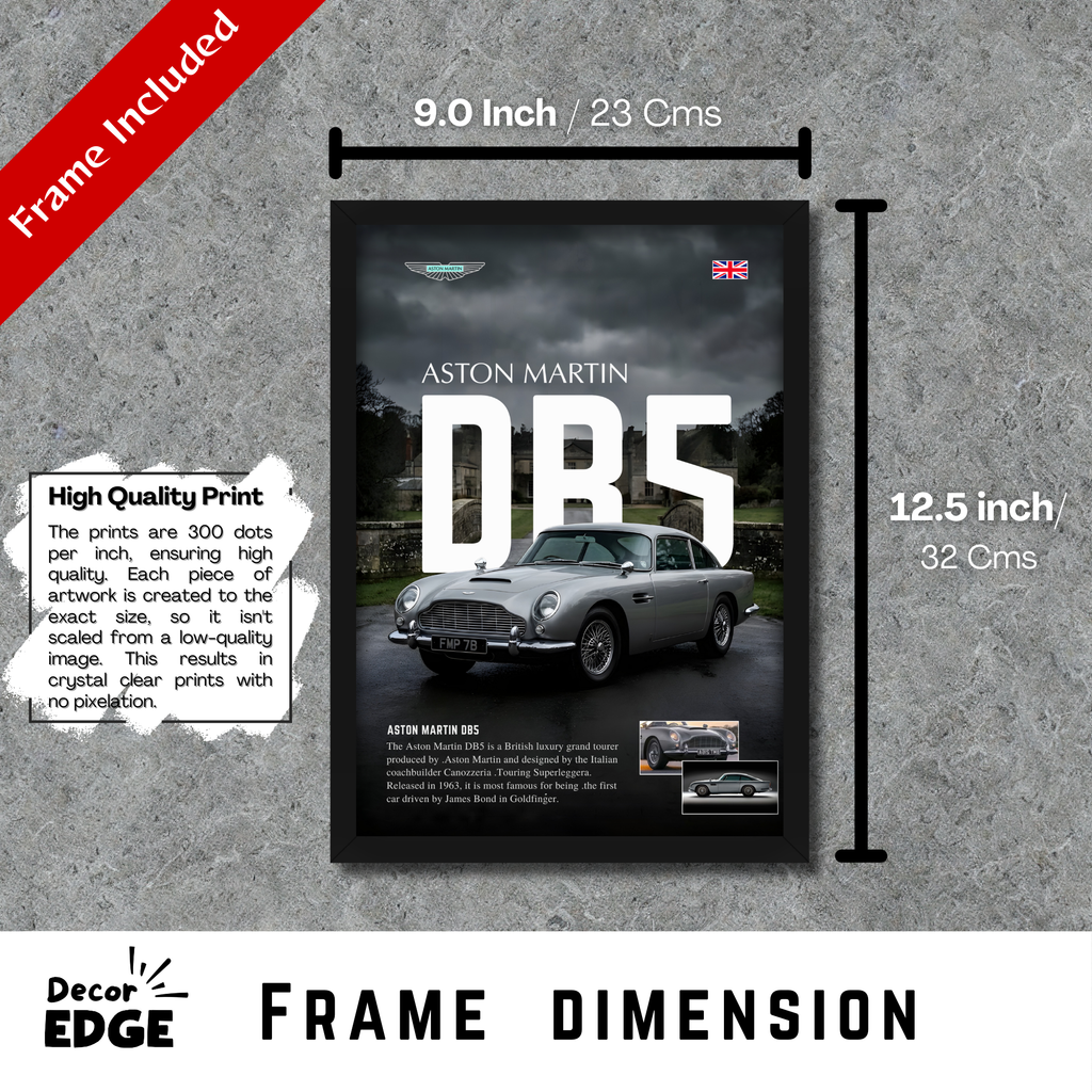 ASTON MARTIN DB5 - Framed Car Poster