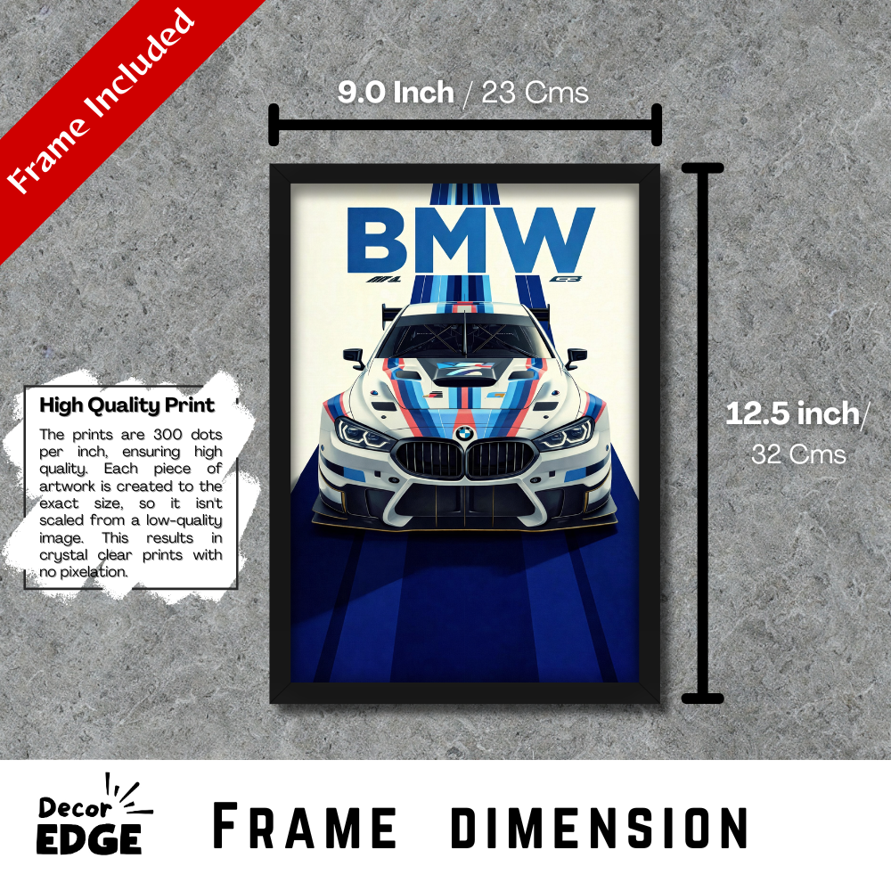 BMW M4 GT4 -1 - Framed Car Poster