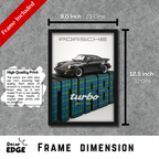 PORSCHE TURBO -1 - Framed Car Poster