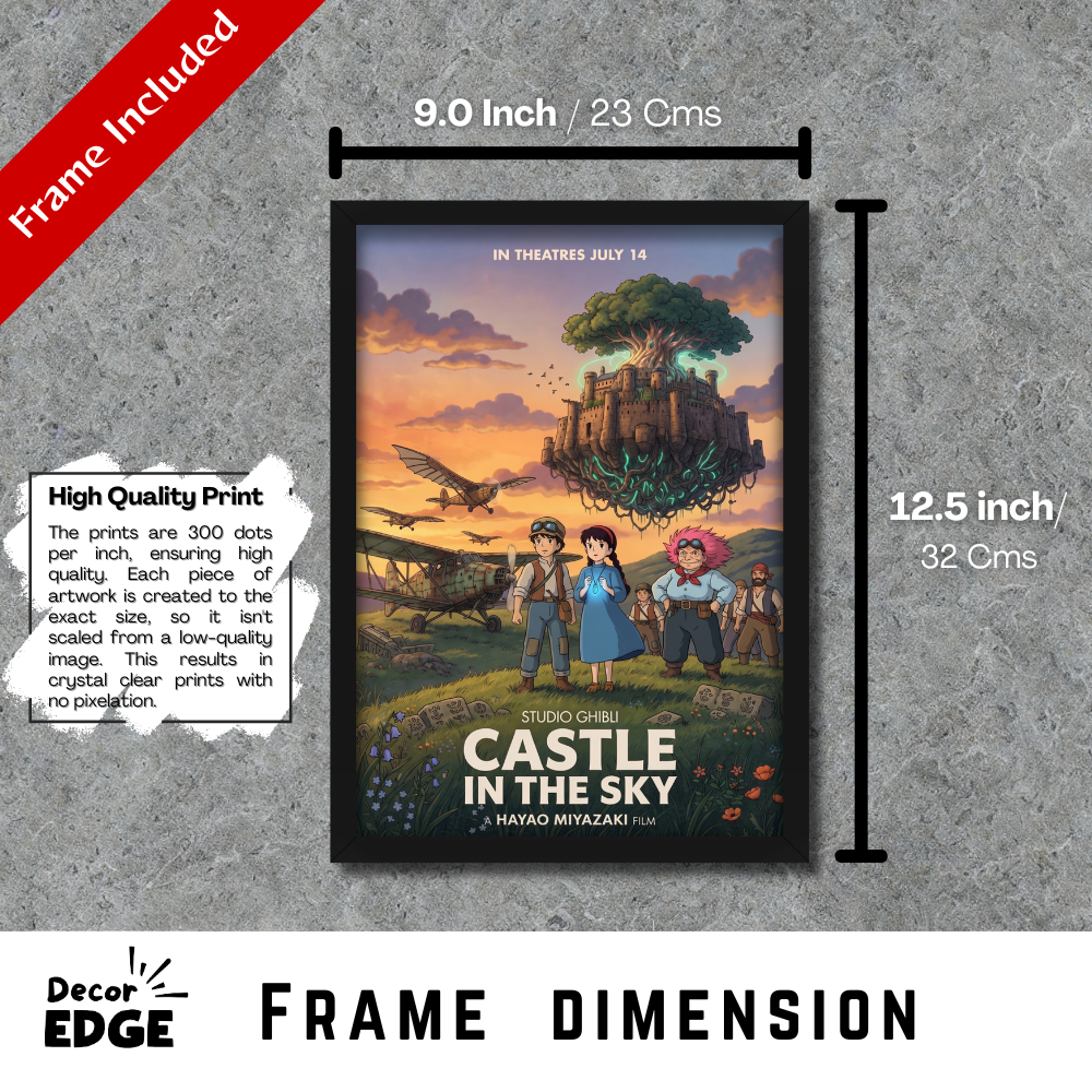 CASTLE IN THE SKY- Framed Ghibli Anime Poster
