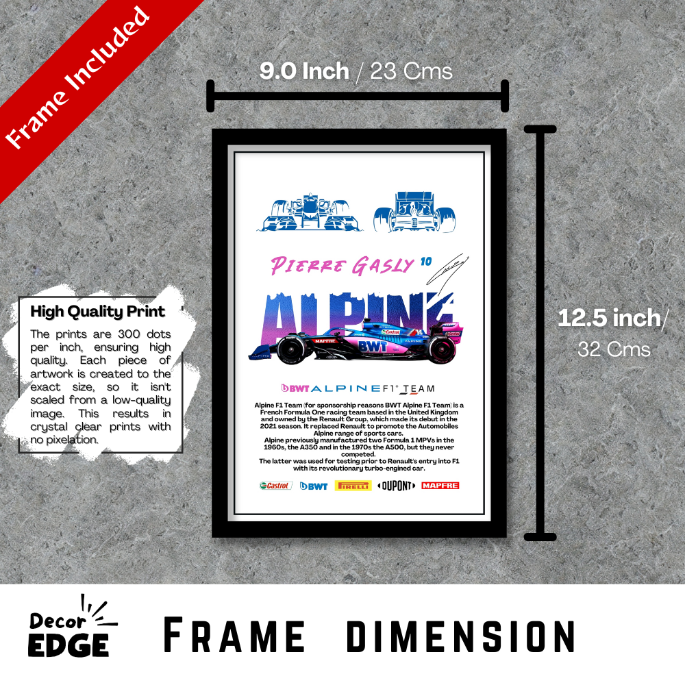 ALPINE PIERRE GASLY 10 - Framed Car Poster