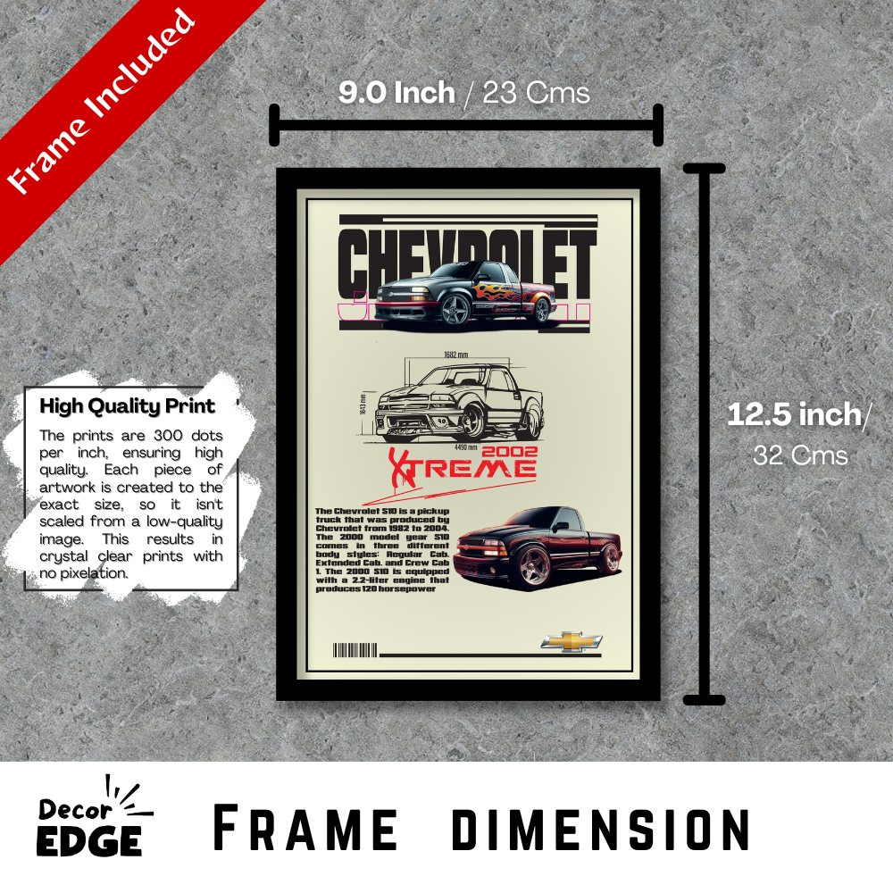 CHEVROLET XTREME 2002 - Framed Car Poster