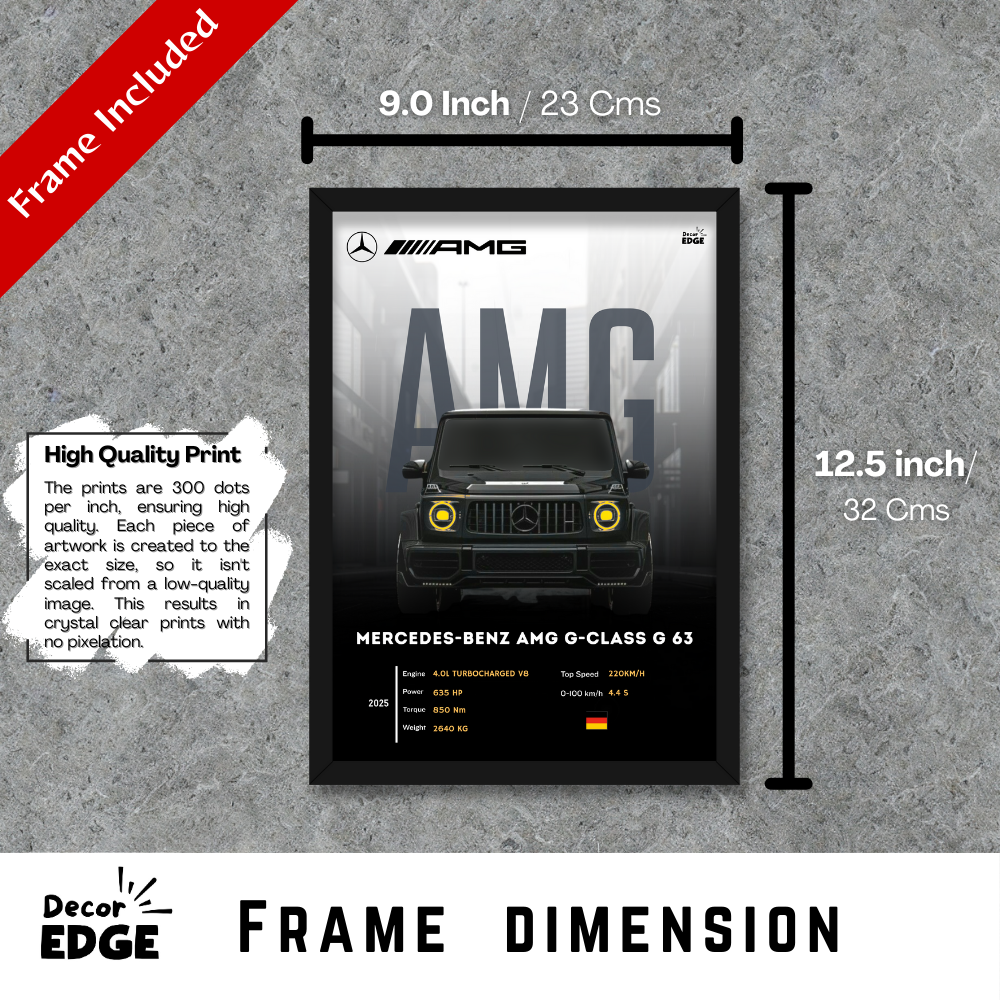 MERCEDES BENZ AMG G63 - Framed Car Poster