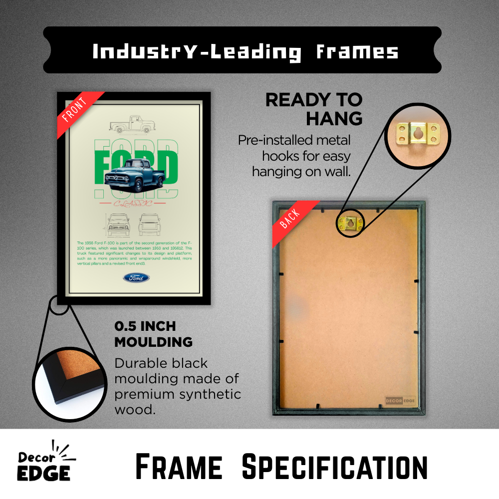 FORD CLASSIC F-100 1956 - Framed Car Poster