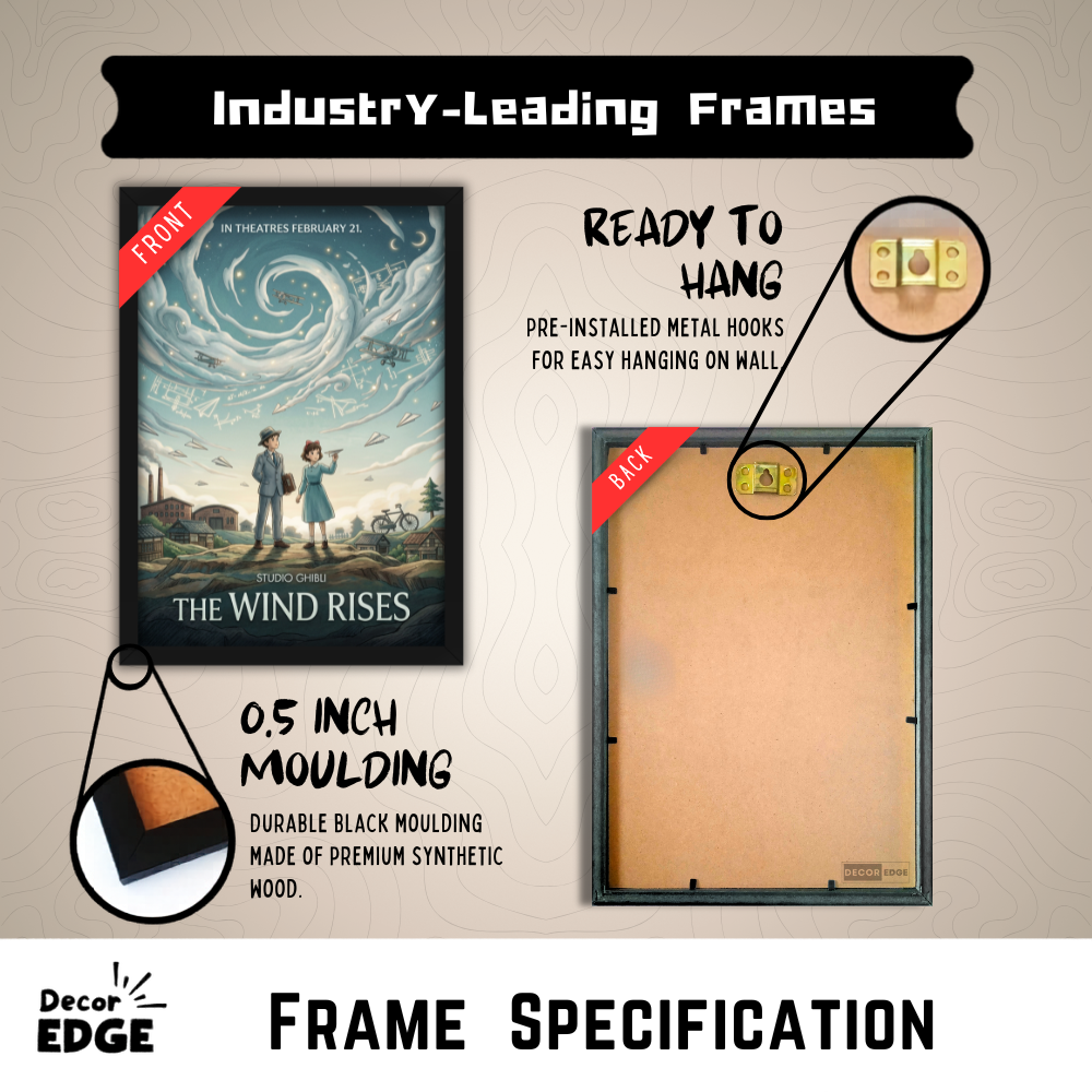 THE WIND RISES- Framed Ghibli Anime Poster