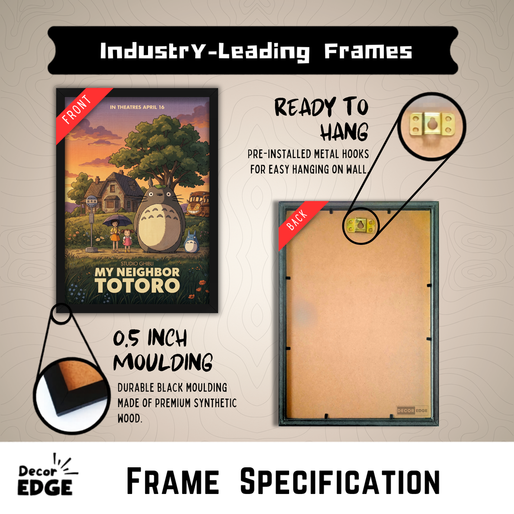 MY NEIGHBOUR TOTORO- Framed Ghibli Anime Poster