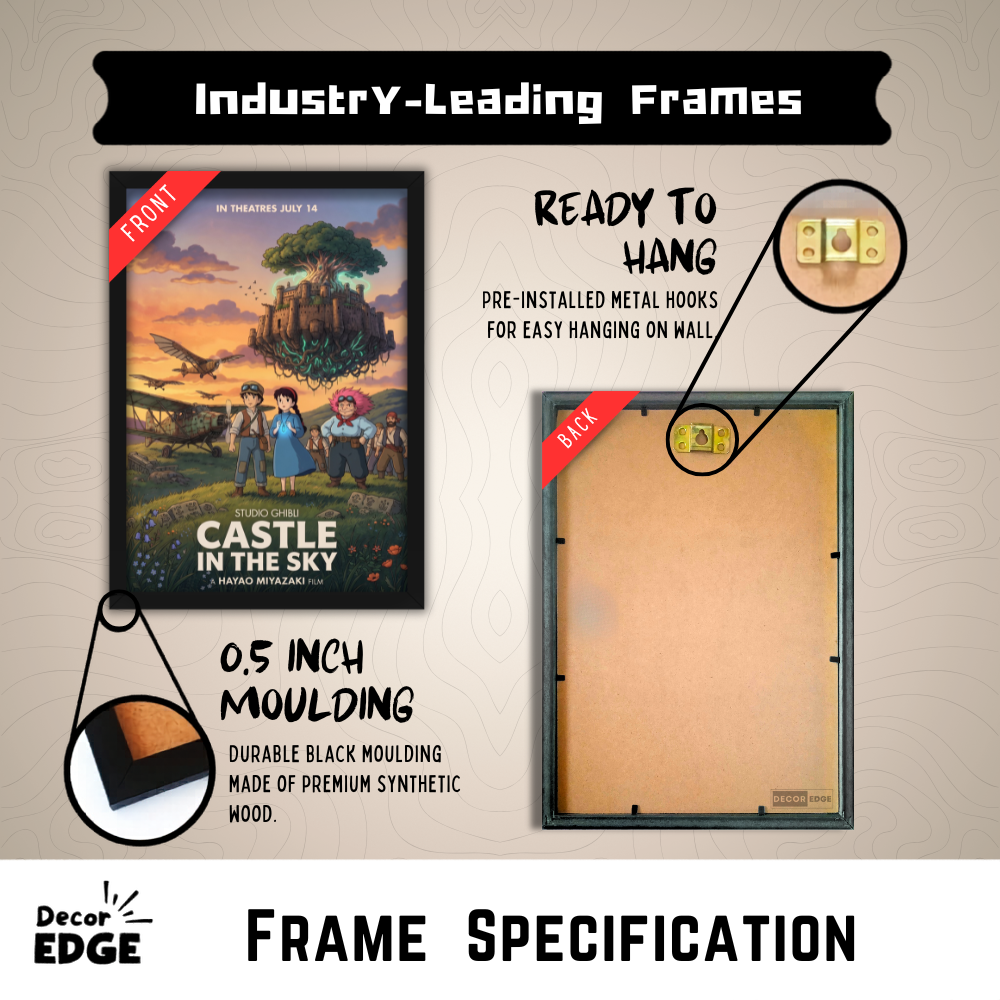 CASTLE IN THE SKY- Framed Ghibli Anime Poster