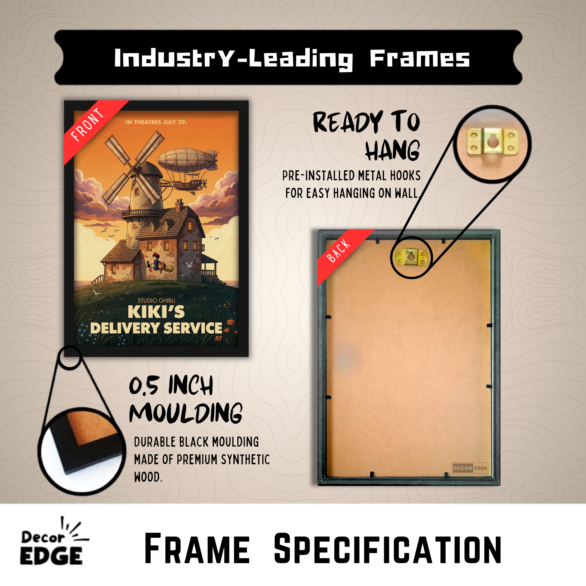 KIKIS DELIVERY SERVICE- Framed Ghibli Anime Poster