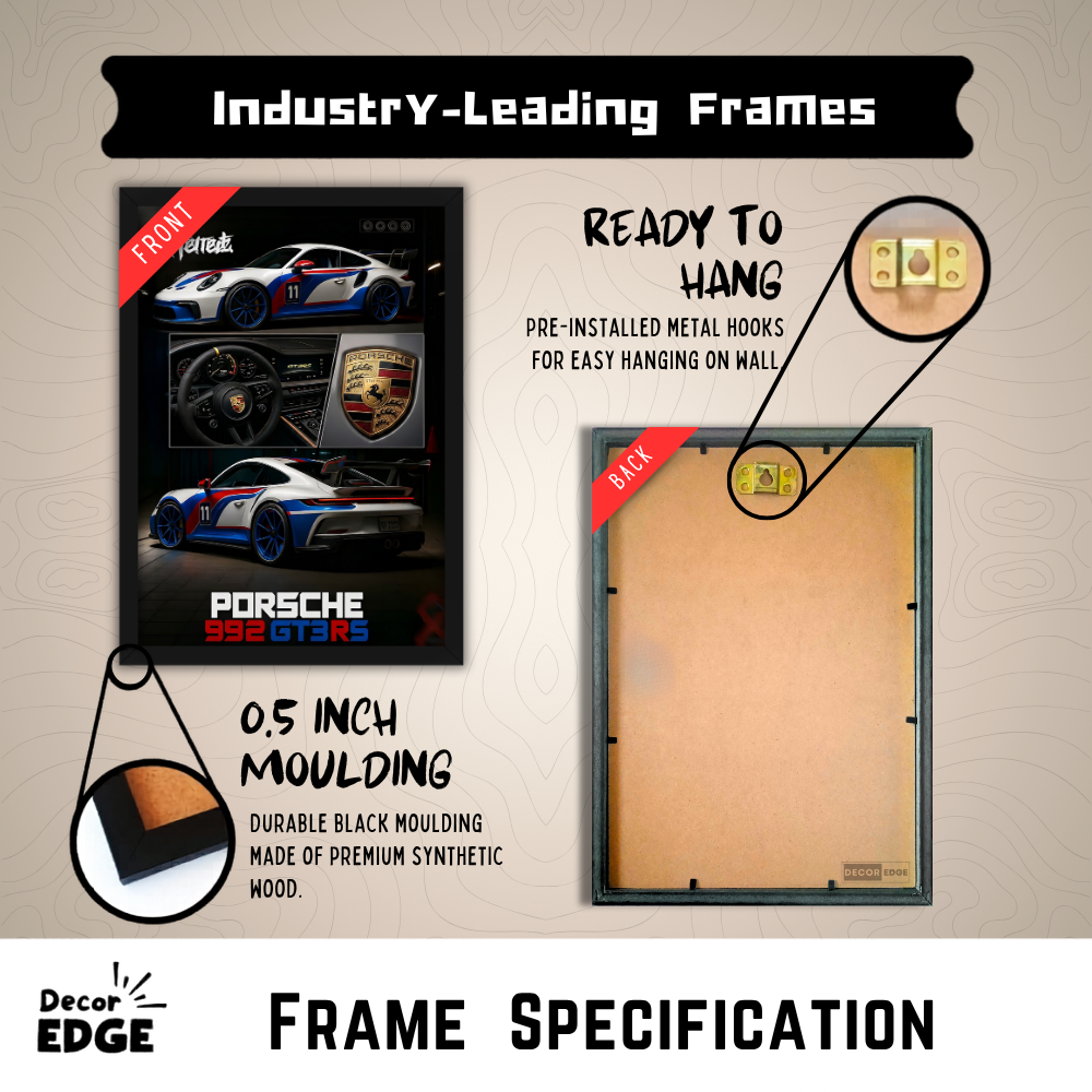 PORSCHE 992 GT3RS - Framed Car Poster