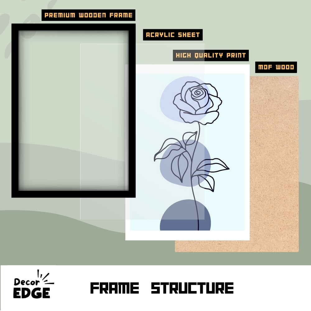 BLUE ROSE - Framed Abstract Poster
