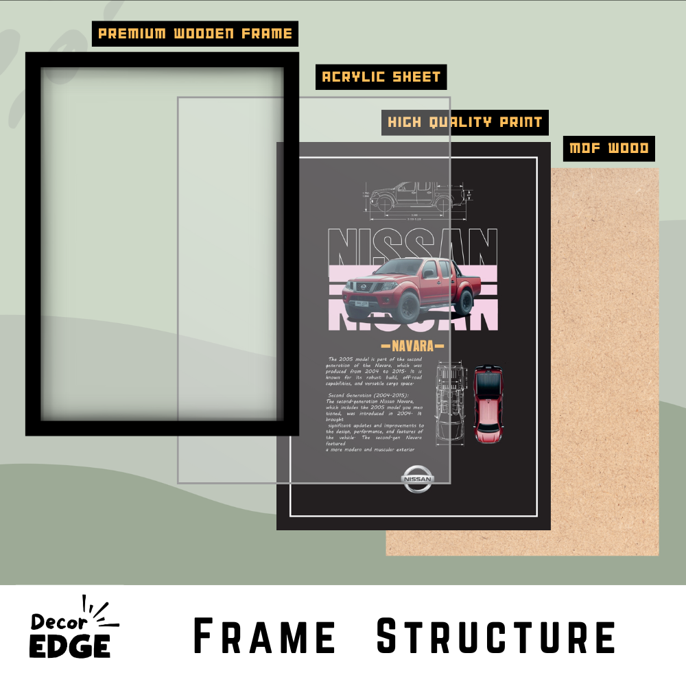 NISSAN NAVARA 2005 V1 - Framed Car Poster