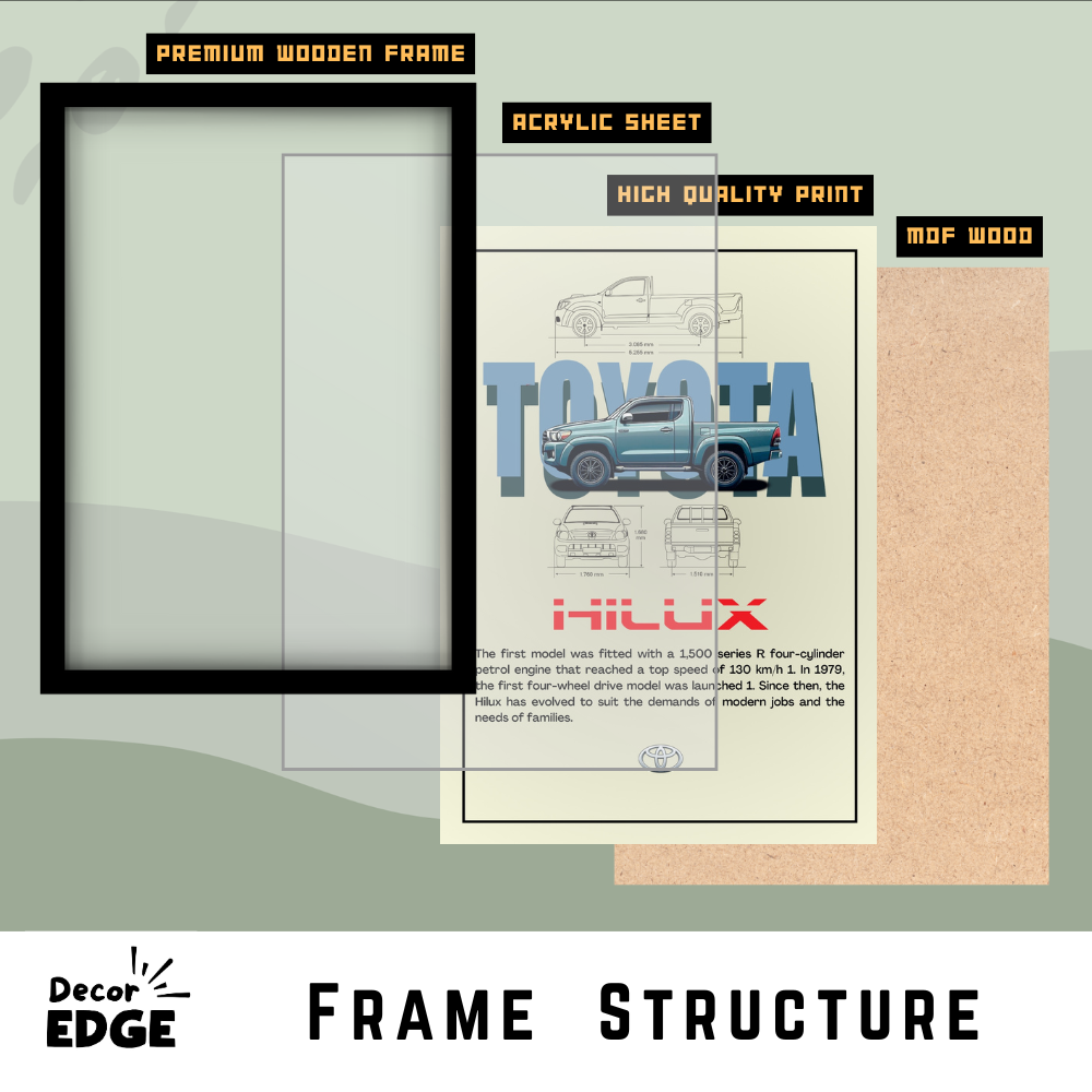 TOYOTA HILUX - Framed Car Poster
