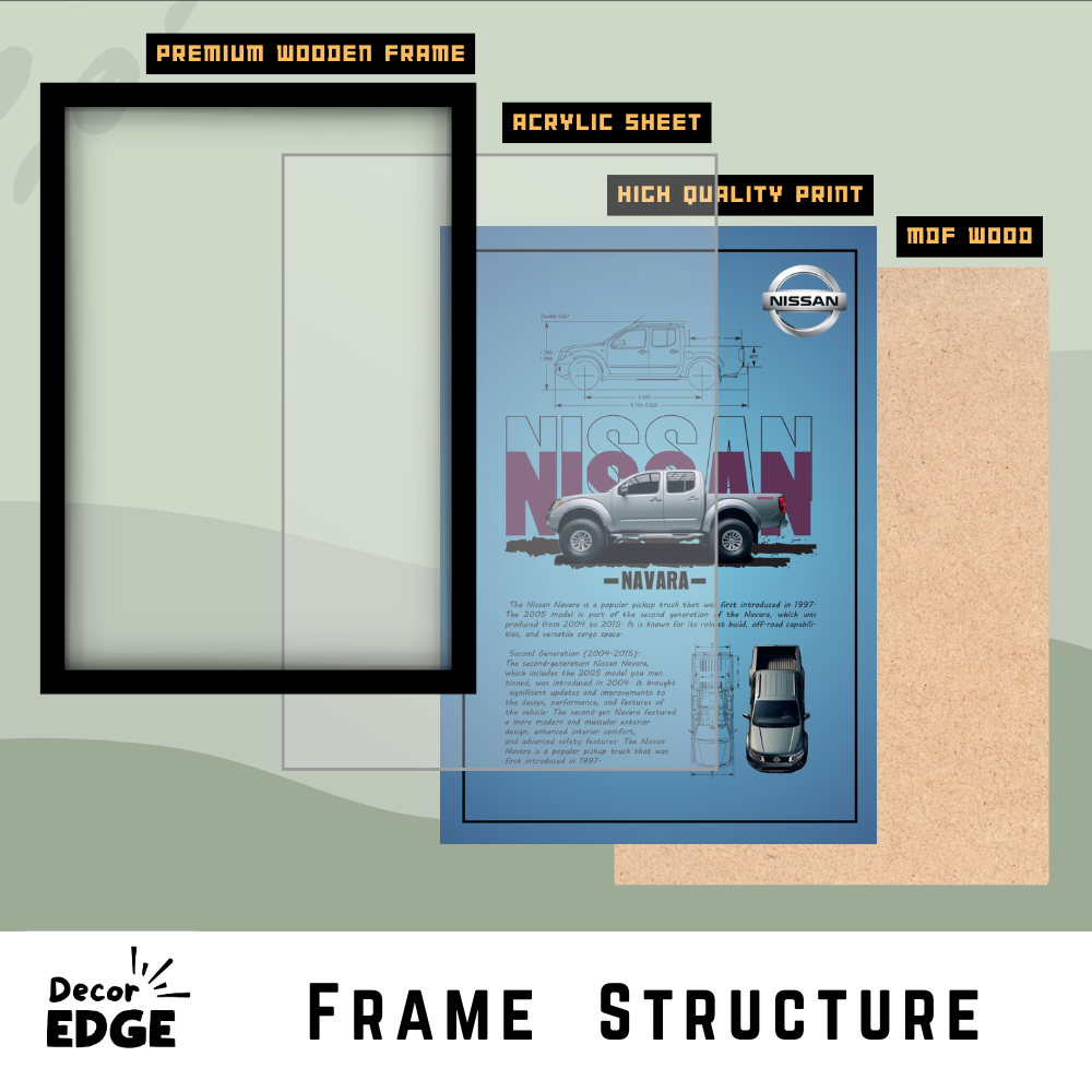 NISSAN NAVARA 2005 - Framed Car Poster