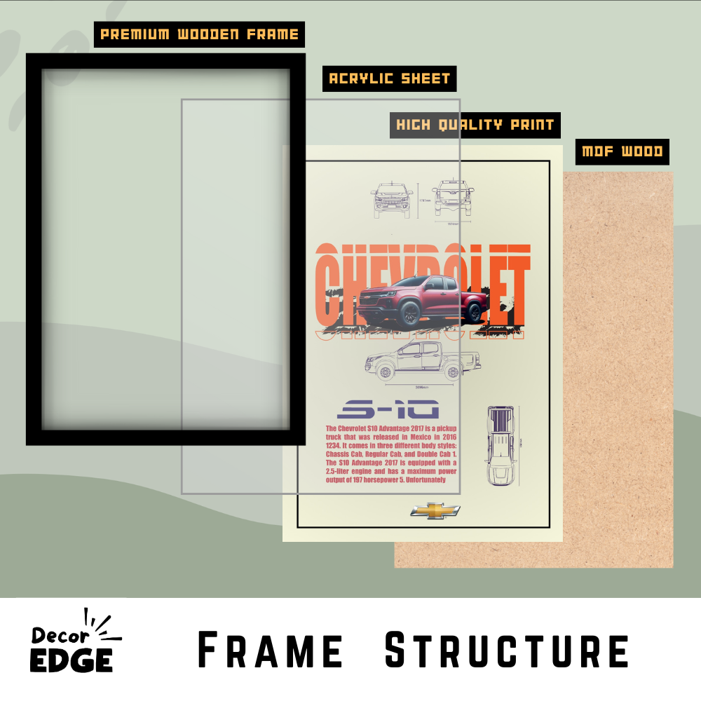 CHEVROLET CLASSIC C-10 V2 - Framed Car Poster