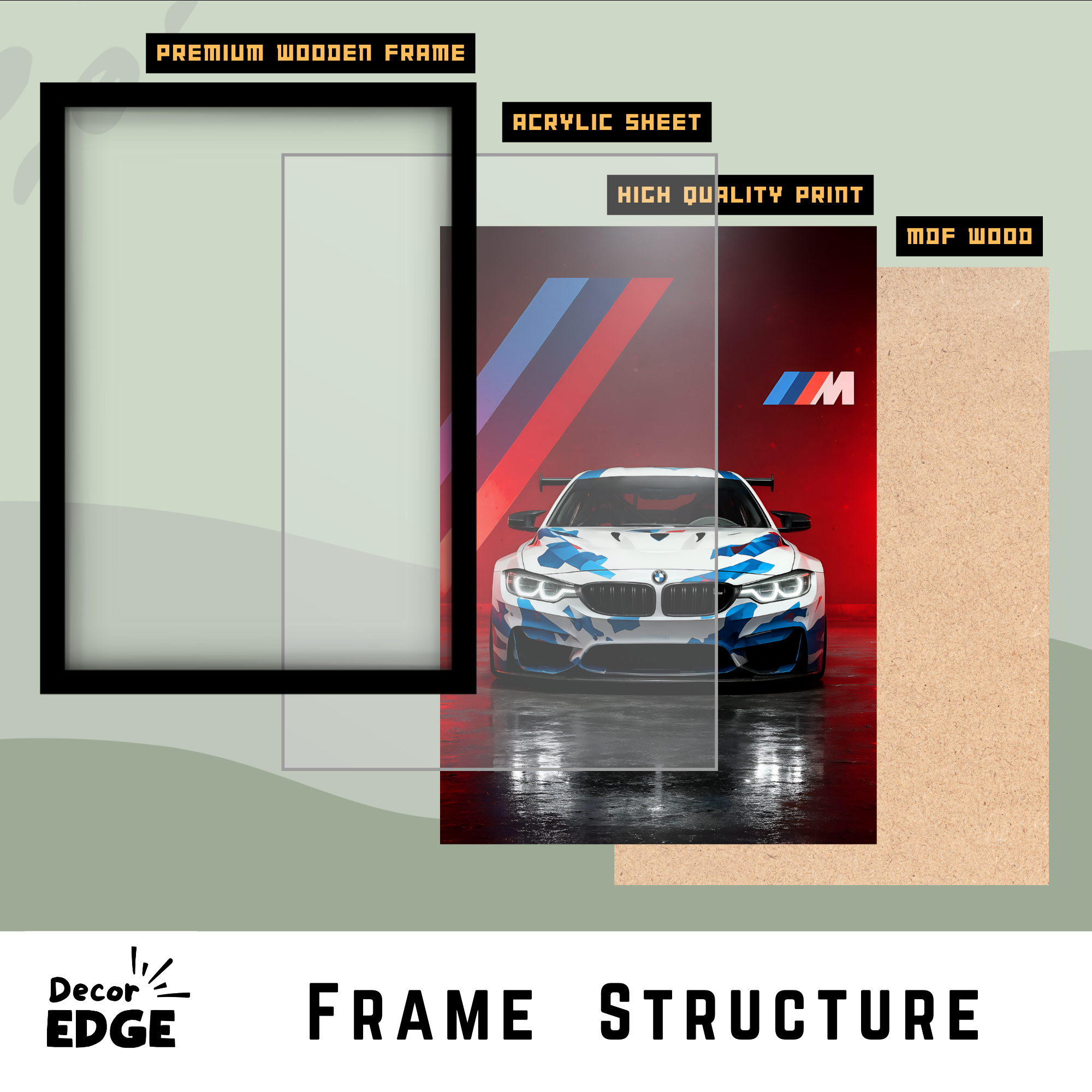 BMW M4 GT4 - Framed Car Poster