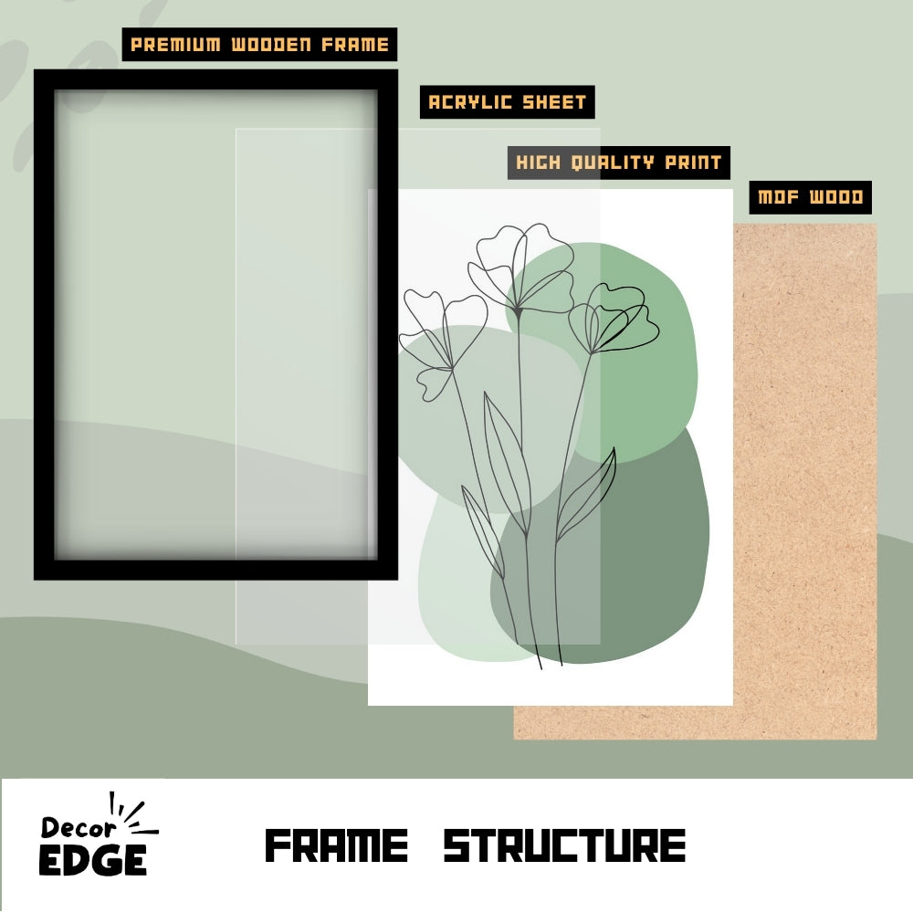 LINE ART LILIES - Framed Abstract Poster
