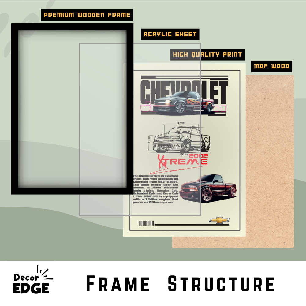 CHEVROLET XTREME 2002 - Framed Car Poster