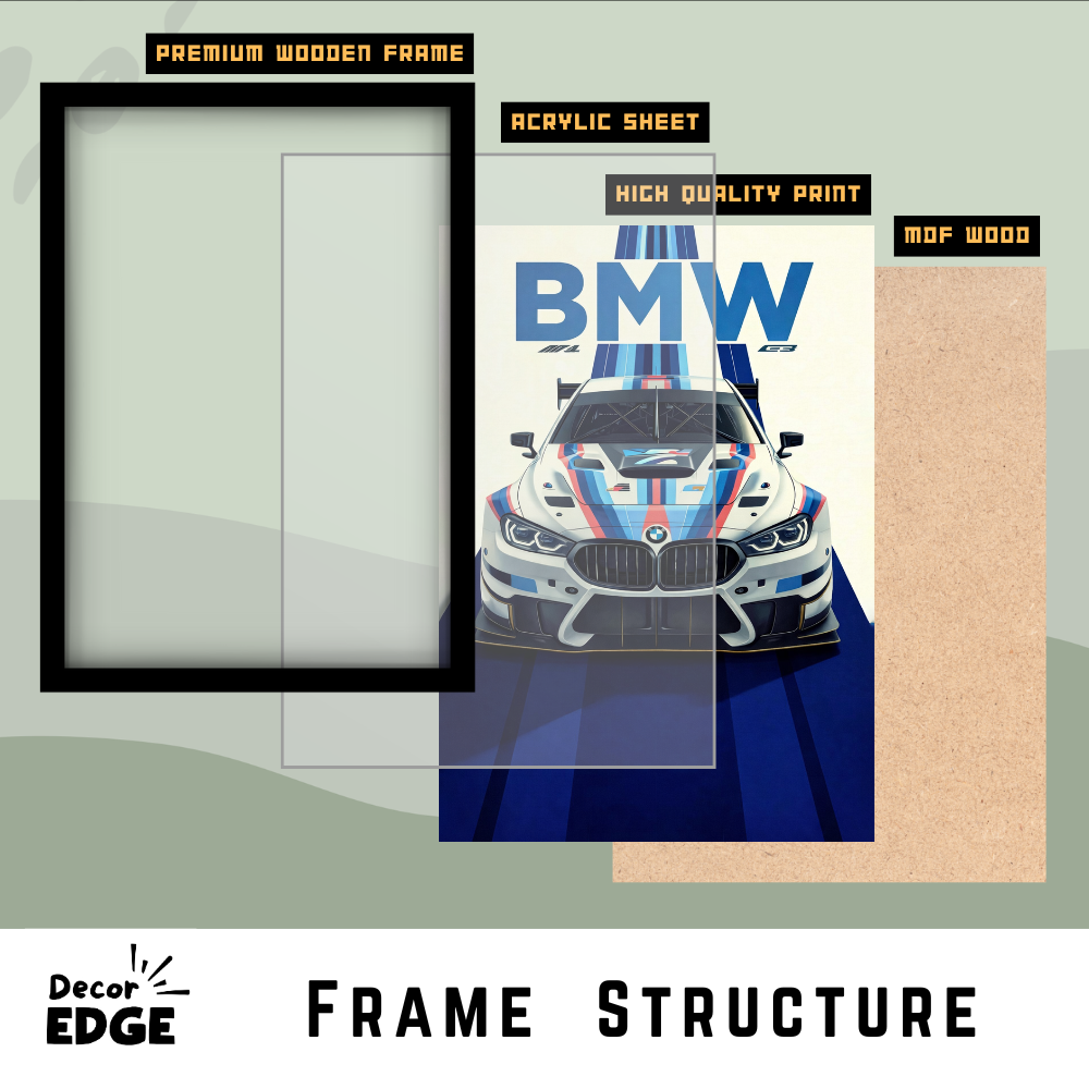 BMW M4 GT4 -1 - Framed Car Poster