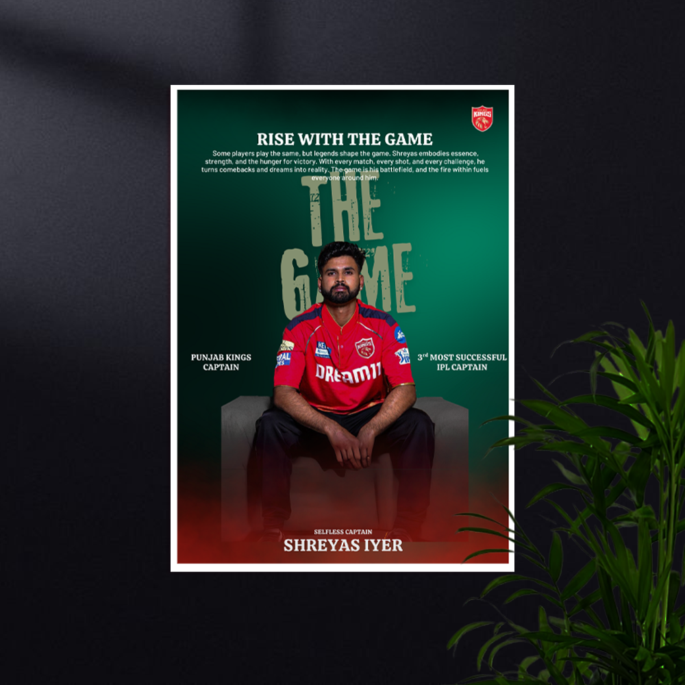 Shreyas Iyer | S IYER-KXIP-1 | Cricket Poster