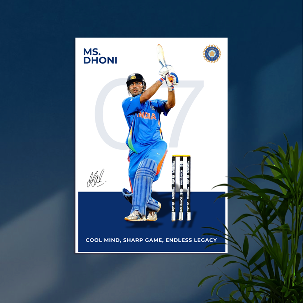 MS Dhoni | MSD-IND-2 | Cricket Poster