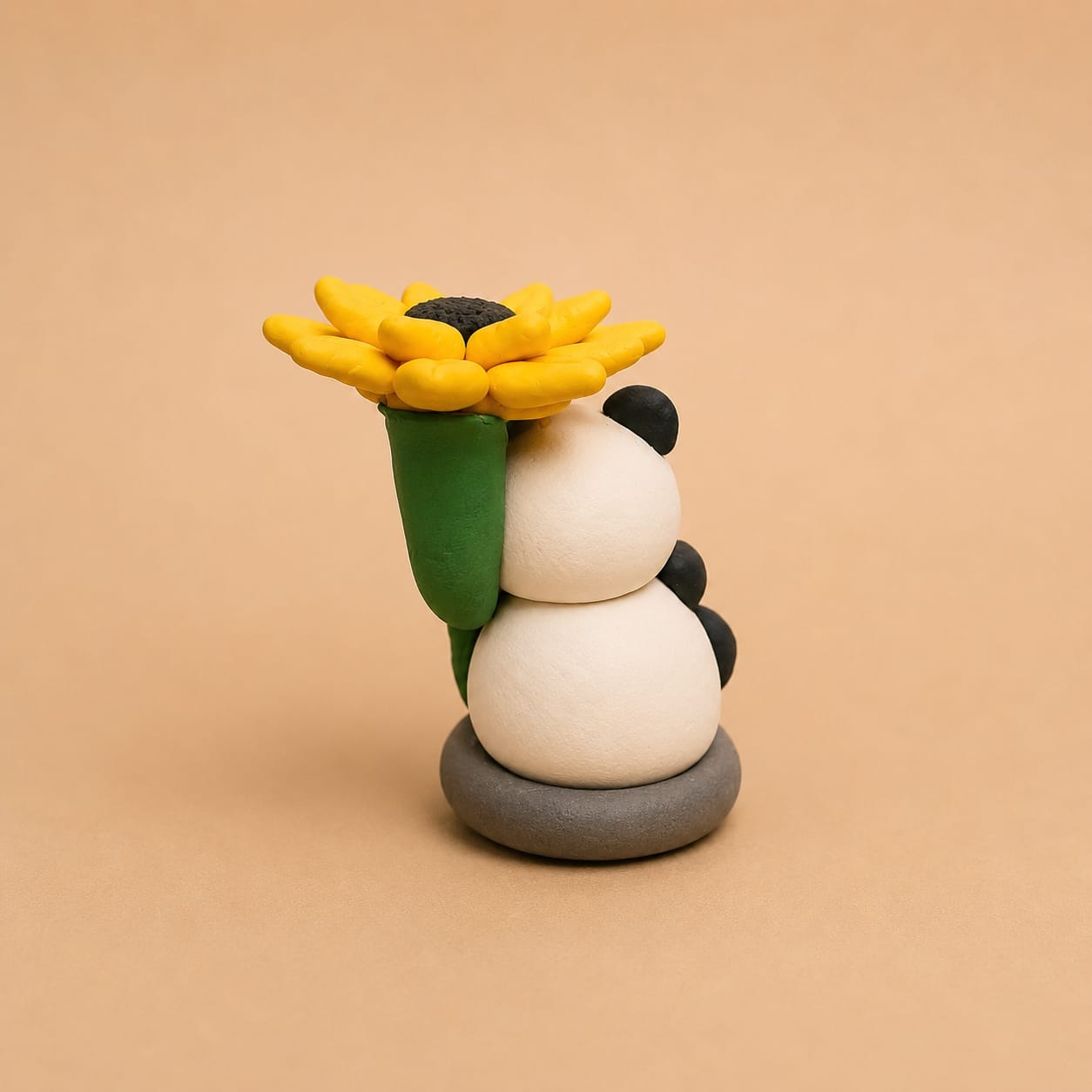 Hold My Sunflower - Panda Clay Model