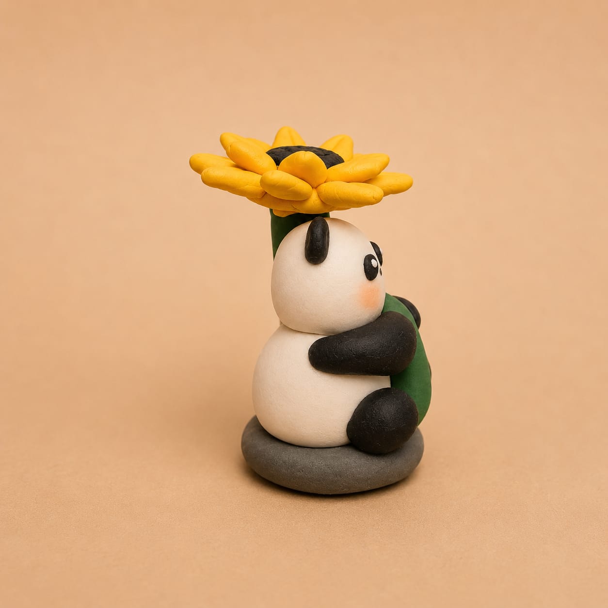 Hold My Sunflower - Panda Clay Model
